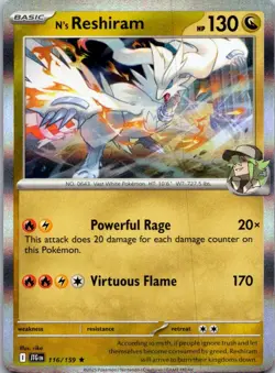 N's Reshiram 116/159 Rare Journey Together Pokemon Reverse Holo Near Mint - Image 1
