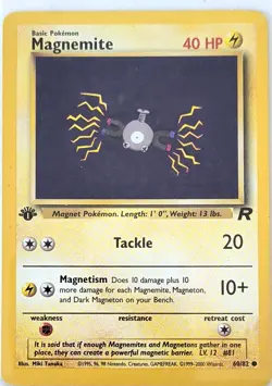 Magnemite 60/82 Common Team Rocket Pokemon 1st Edition Moderately Played - Image 1