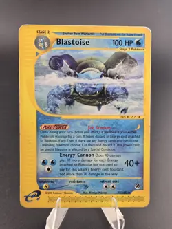 Pokemon TCG Blastoise 037/165 Expedition Base Set Rare Regular English 100 HP LP - Image 1