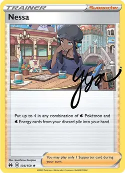 Nessa 136/159 Holo Rare LP-NM - Pokemon TCG Sw&Sh Crown Zenith CRZ Trainer - Image 3