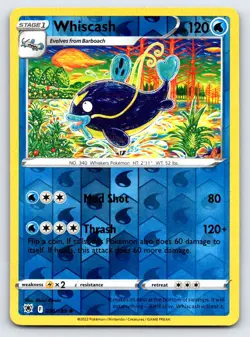 Whiscash 036/189 Uncommon Astral Radiance Pokemon Reverse Holo Near Mint - Image 1