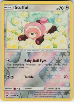 STUFFUL 110/147 BURNING SHADOWS POKEMON REVERSE HOLO COMMON NM - Image 1