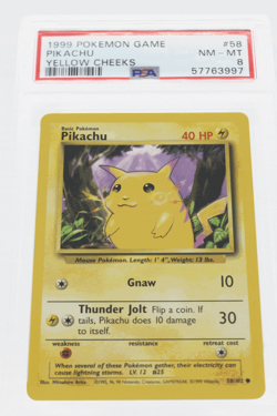 PSA 8 NEAR MINT MINT 1999 Pokemon Game Base #58 Pikachu Yellow Cheeks !!! - Image 1