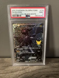 PSA 9 - Mint Zekrom 114/114 Celebrations 25th Anniversary Full Art Pokemon TCG - Image 1