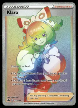 Klara 217/198 Rainbow Rare Chilling Reign Pokemon LP - Image 1