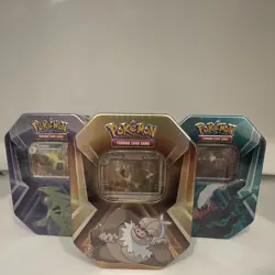Lot of 3 Pokemon TCG Triple Whammy Tins - Tyranitar + Slaking + Darkrai - FS - Image 1