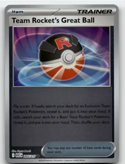 TEAM ROCKET'S GREAT BALL 205/217 REVERSE HOLO ASCENDED HEROES POKEMON NM/M - Image 1