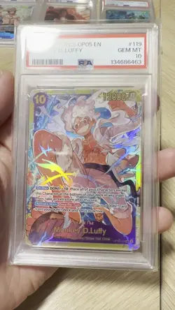 One Piece Monkey D Luffy PSA 10 OP05-119 SEC Awakening Of The New Era - Image 2