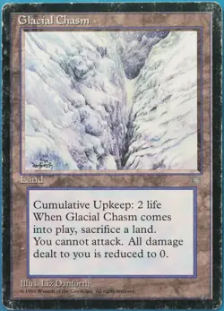 Glacial Chasm Ice Age VHP/DAMAGED Land Uncommon CARD (518497) ABUGames - Image 1
