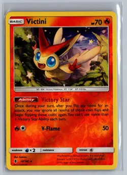 Victini 10/145 Holo Holo Rare Guardians Rising Pokemon Reverse Holo Near Mint - Image 1