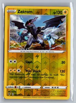 Zekrom 060/185 Holo Rare Vivid Voltage Pokemon Reverse Holo Near Mint - Image 1