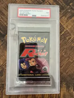 2000 Pokemon Team Rocket 1st Edition Booster Pack Jessie James PSA 7 NM Vintage - Image 1