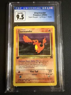 Pokemon Charmander Team Rocket 1st Edition #50 CGC 10 Blue Label 9.5 - Image 1