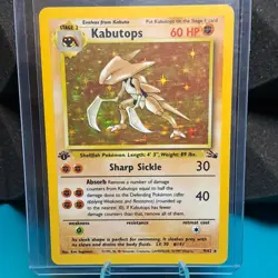 Kabutops 9/62 Fossil 1st Edition Holo Rare English 60 HP Pokemon TCG - Image 3