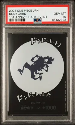 2023 ONE PIECE JPN PROMOS 1ST ANNIVERSARY EVENT DON!! CARD PSA 10 - Luffy - Image 2