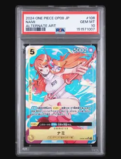 2024 One Piece Japanese OP08-TWO Legends Alternate Art Nami 106 PSA10 GEM MINT - Image 1