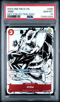 Bandai 2023 One Piece CCG Jinbe ST01-005 Gift Collection PSA 10 Holo EN - Image 1