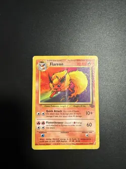 Pokemon TCG, 1999Jungle Set Flareon, 19/64. HP, Rare, Loved Card Needs New Home - Image 1