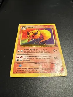 Pokemon TCG, 1999Jungle Set Flareon, 19/64. HP, Rare, Loved Card Needs New Home - Image 2