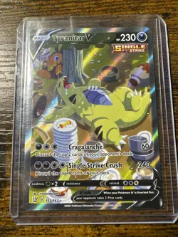 Pokemon TCG Tyranitar v Full Art Holo Rare Alternate Card 155/163 - Image 1