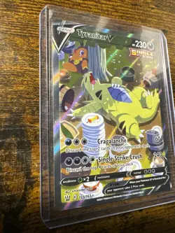 Pokemon TCG Tyranitar v Full Art Holo Rare Alternate Card 155/163 - Image 2