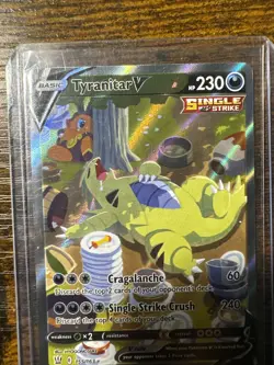 Pokemon TCG Tyranitar v Full Art Holo Rare Alternate Card 155/163 - Image 5