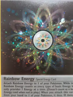 Rainbow Energy Holo Rare Team Rocket 1st Edition 17/82 Pokemon Card - 1999 SWIRL - Image 2
