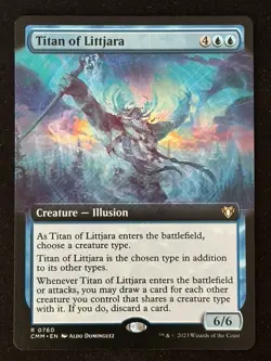 1x MTG Titan of Littjara (Extended Art) - Commander Masters (CMM) #760 - Magic - Image 1