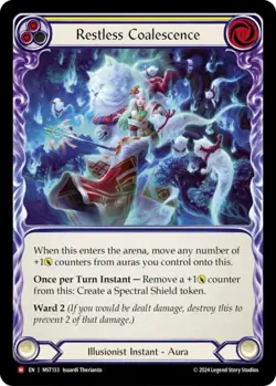 LP FAB Restless Coalescence - Rainbow Foil Lightly Played Part the Mistveil Fles - Image 1