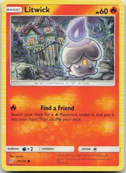 Litwick 28/236 Sowsow Common Unified Minds Pokemon TCG MP - Image 1