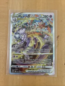 Pokemon Mewtwo VSTAR Holo Ultra Rare TCG Card Galarian Gallery Crown Zenith NM - Image 2