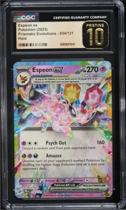 Pokemon Espeon ex Holo #034 Prismatic Evolutions- CGC 10 PRISTINE Free Shipping! - Image 1