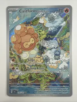 Pokemon Castform Sunny Form IR 195/191 SV08 Surging Sparks Illustration Rare - Image 1