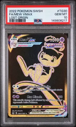 2022 POKEMON SWORD & SHIELD LOST ORIGIN #TG30 FULL ART/MEW VMAX PSA 10 - Image 1