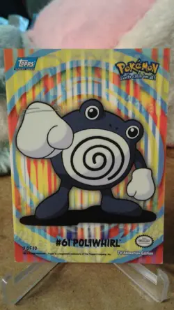 Poliwhirl (3 of 10 Puzzle Sticker Card) Topps Blue Logo Pokemon Card - Image 1