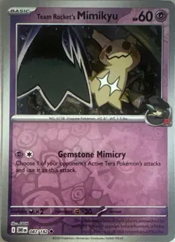 Team Rocket's Mimikyu 087/182 Uncommon Destined Rivals Pokemon Reverse Holo NM - Image 1