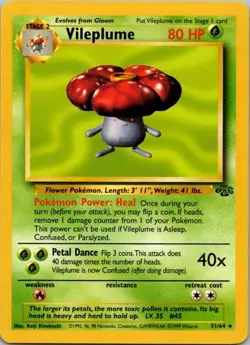 Vileplume 31/64 Rare Jungle Pokemon Unlimited Moderately Played - Image 2