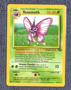 1999 Pokemon Jungle Venomoth 29/64 70 HP Rare Unlimited Pokemon TCG - Image 1