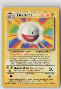 Electrode 21/102 Rare Base Set Unlimited Pokemon Heavily Played - Image 1