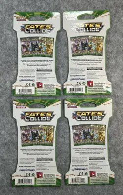 Pokemon Fates Collide Sleeved Booster Pack COMPLETE ART SET - 4 Packs SEALED - Image 3