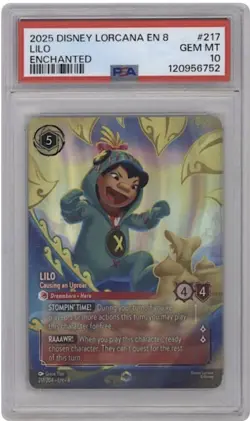 Disney Lorcana enchanted Lilo Causing An Uproar 217/204 PSA 10 - Image 1
