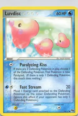 Luvdisc 14/17 Common POP Series 2 Promo Pokemon Card - Image 1