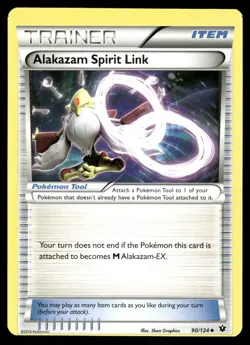 Alakazam Spirit Link Uncommon XY - Fates Collide 90/124 LP ERROR CARD MISCUT - Image 1