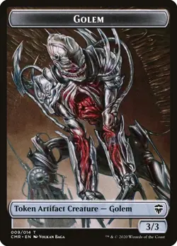 MTG FOIL Copy (013) Golem Double-Sided Token [Commander Legends Tokens] - Image 2