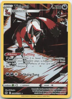 Thievul GG17/GG70 Crown Zenith: Galarian Gallery Pokemon Card NM - Image 1