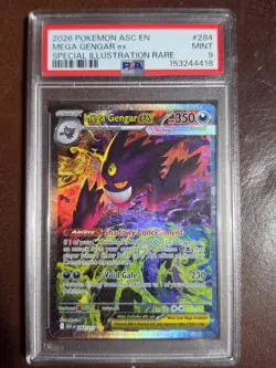 2026 POKEMON ME: ASCENDED HEROES #284/217 MEGA GENGAR EX SIR HOLO PSA 9 - Image 1