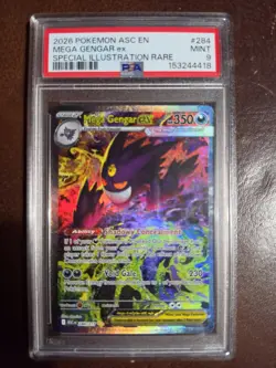2026 POKEMON ME: ASCENDED HEROES #284/217 MEGA GENGAR EX SIR HOLO PSA 9 - Image 2