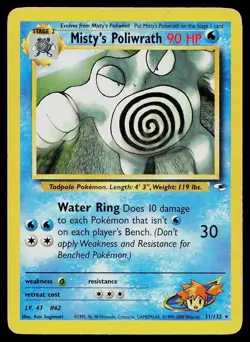 Pokemon Card Gym Heroes Misty's Poliwrath 31/132 Rare - Image 1