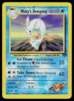 Pokemon Card Gym Challenge Misty's Dewgong 54/132 Uncommon - Image 1