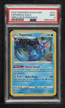 Vaporeon Holo Pokemon Sword & Shield Black Star #SWSH072 - Image 1